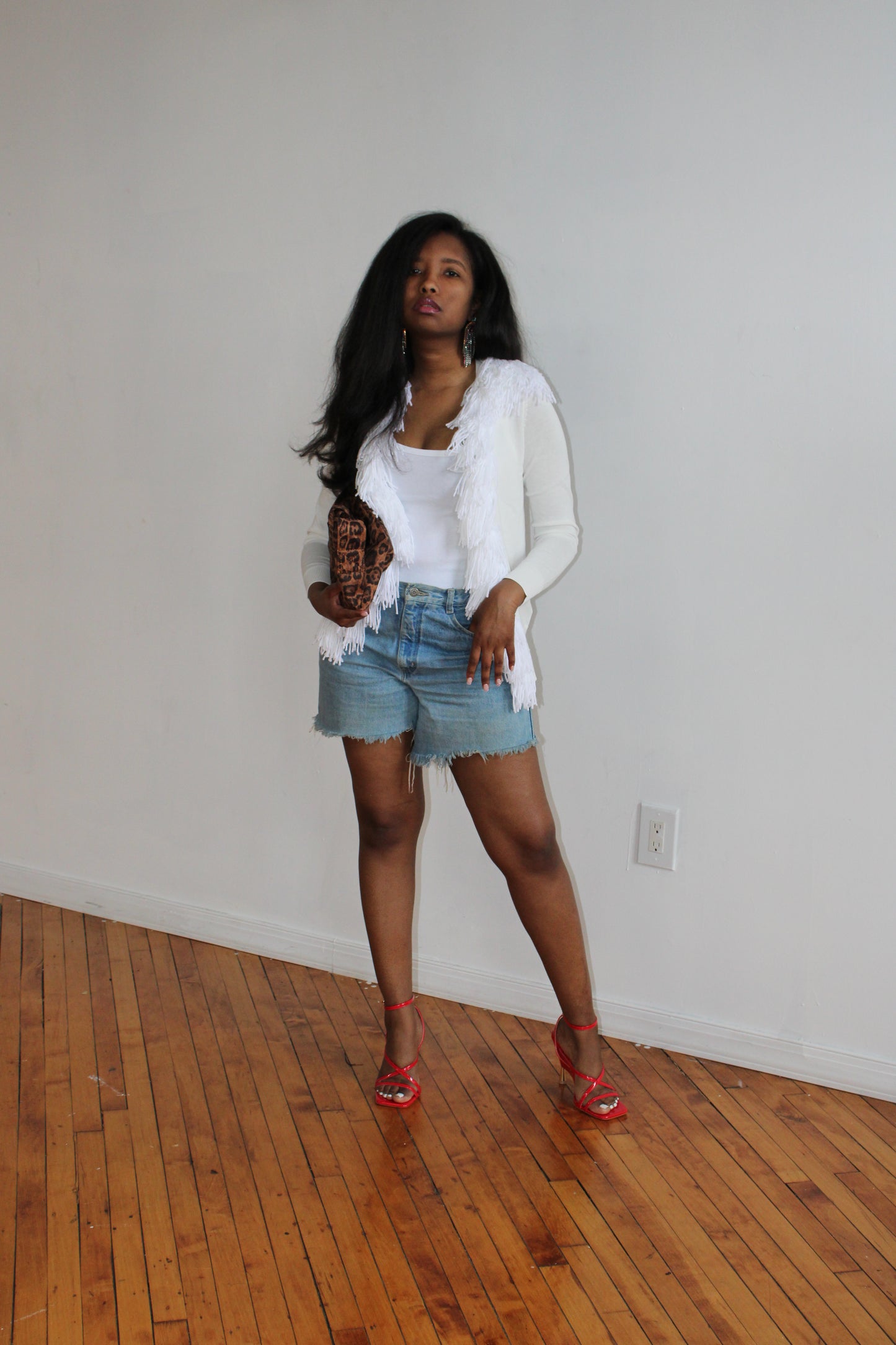 Nori Fringed Sweater- White