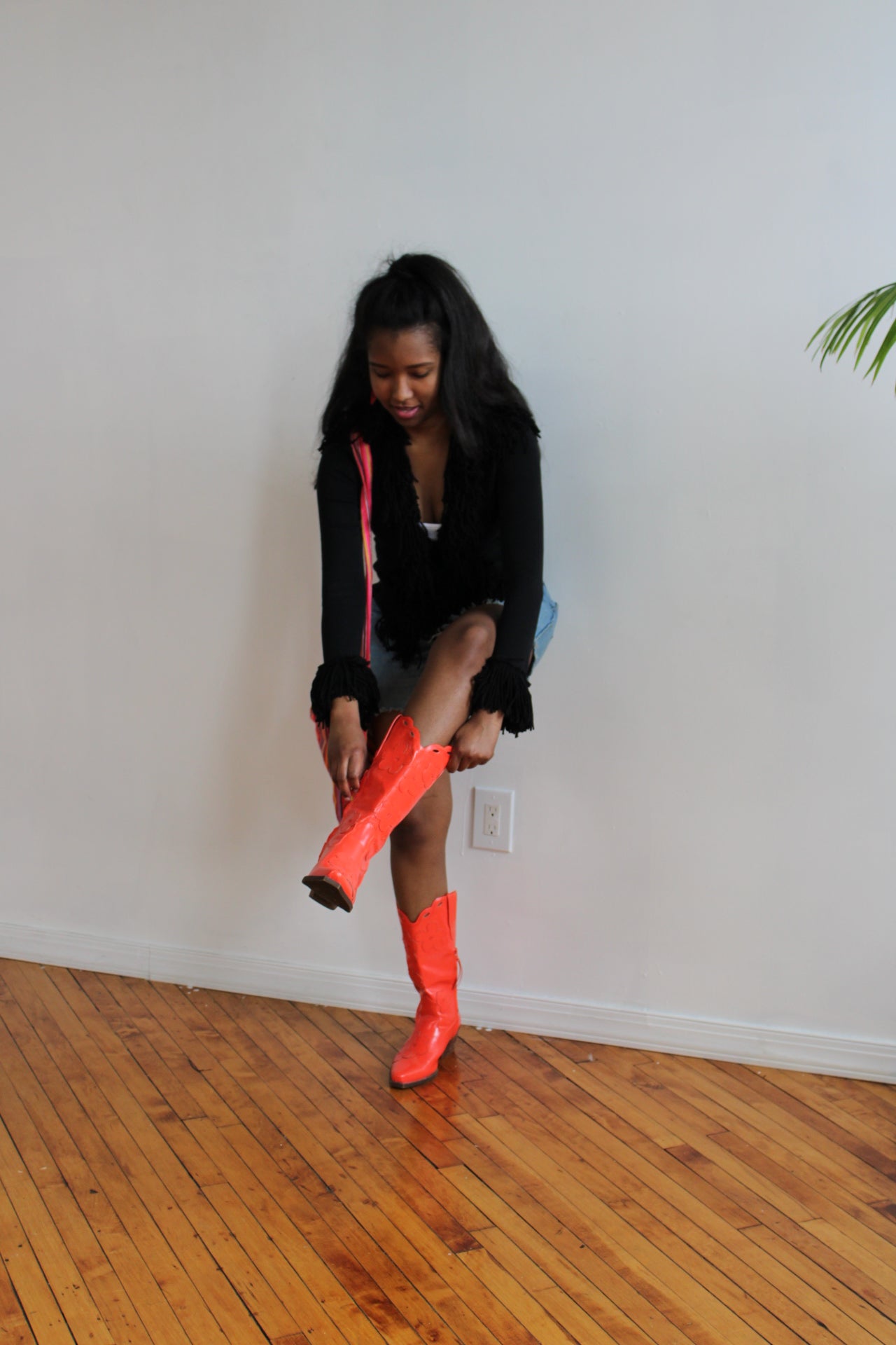 Nori Fringed Sweater- Black