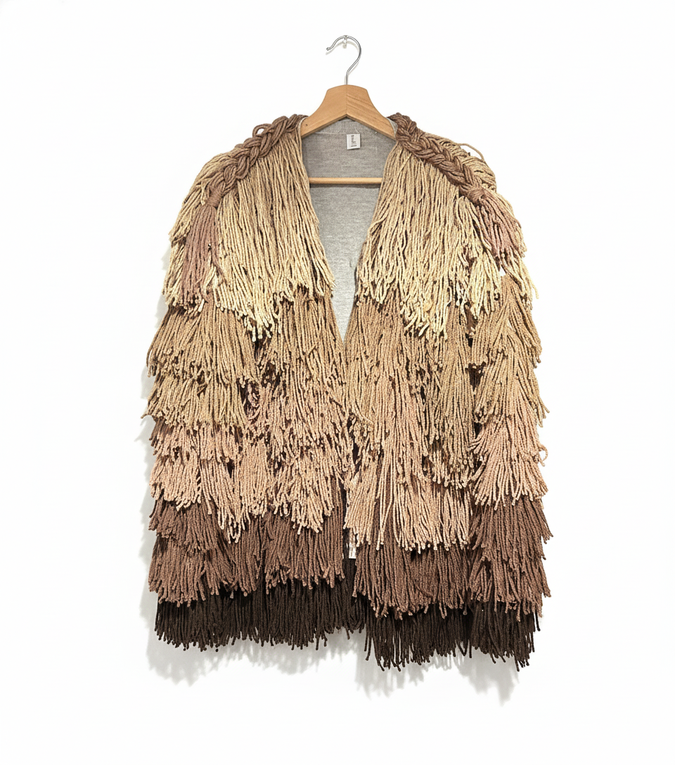 Hues of Nude Half Full Fringe Sweater
