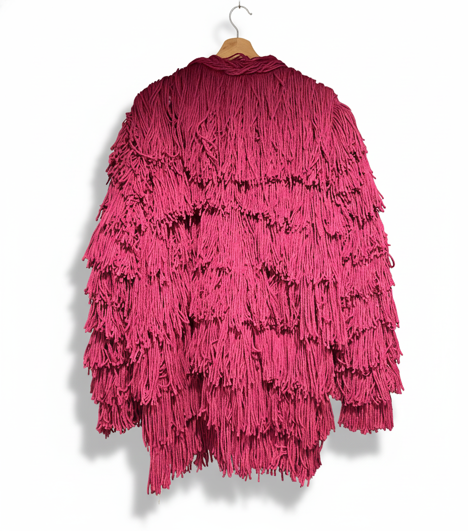 Plum Half Full Fringe Sweater
