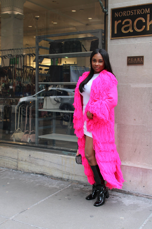 Sweetheart Fringed Sweater