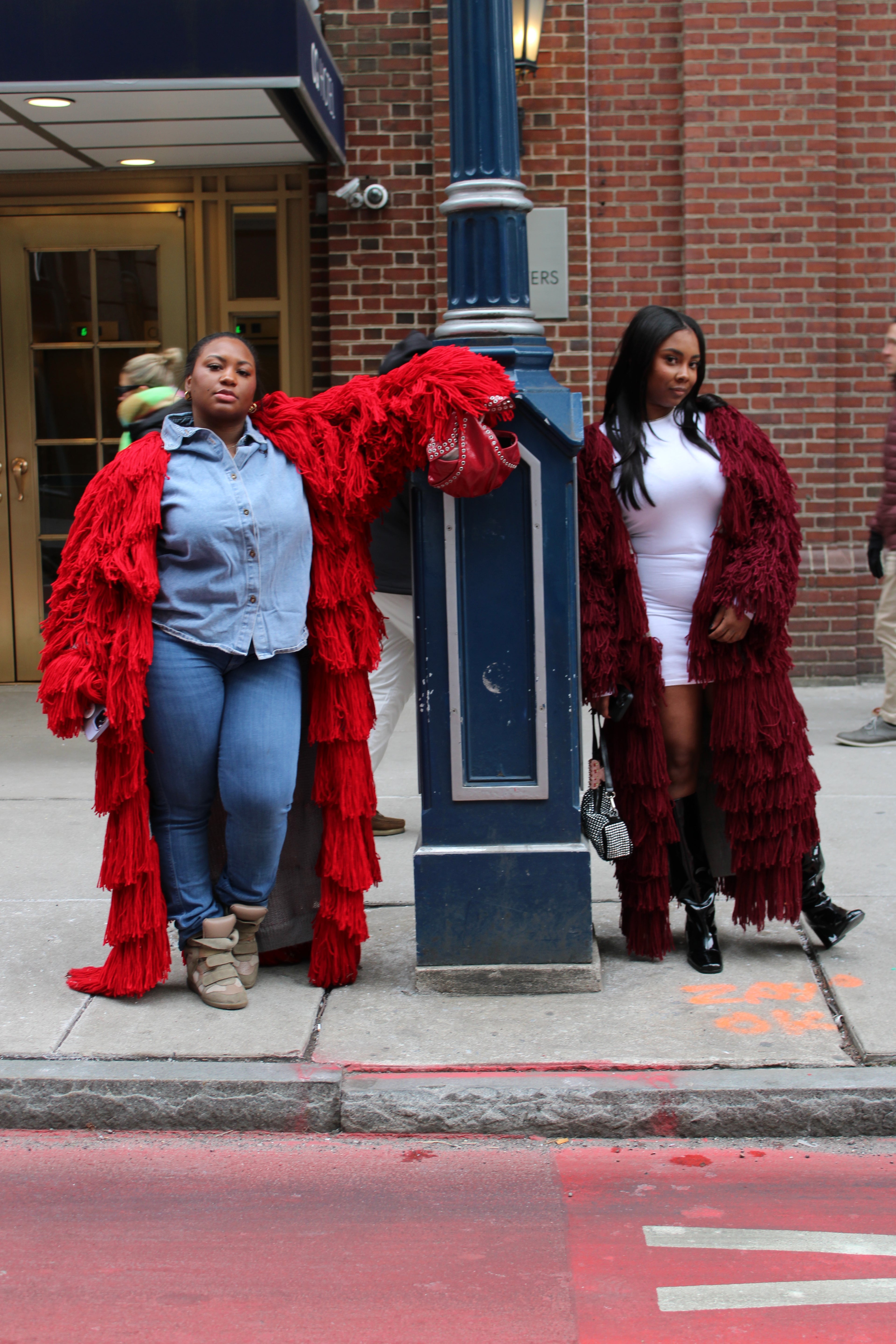 Wine Full Fringed Fringed Sweater