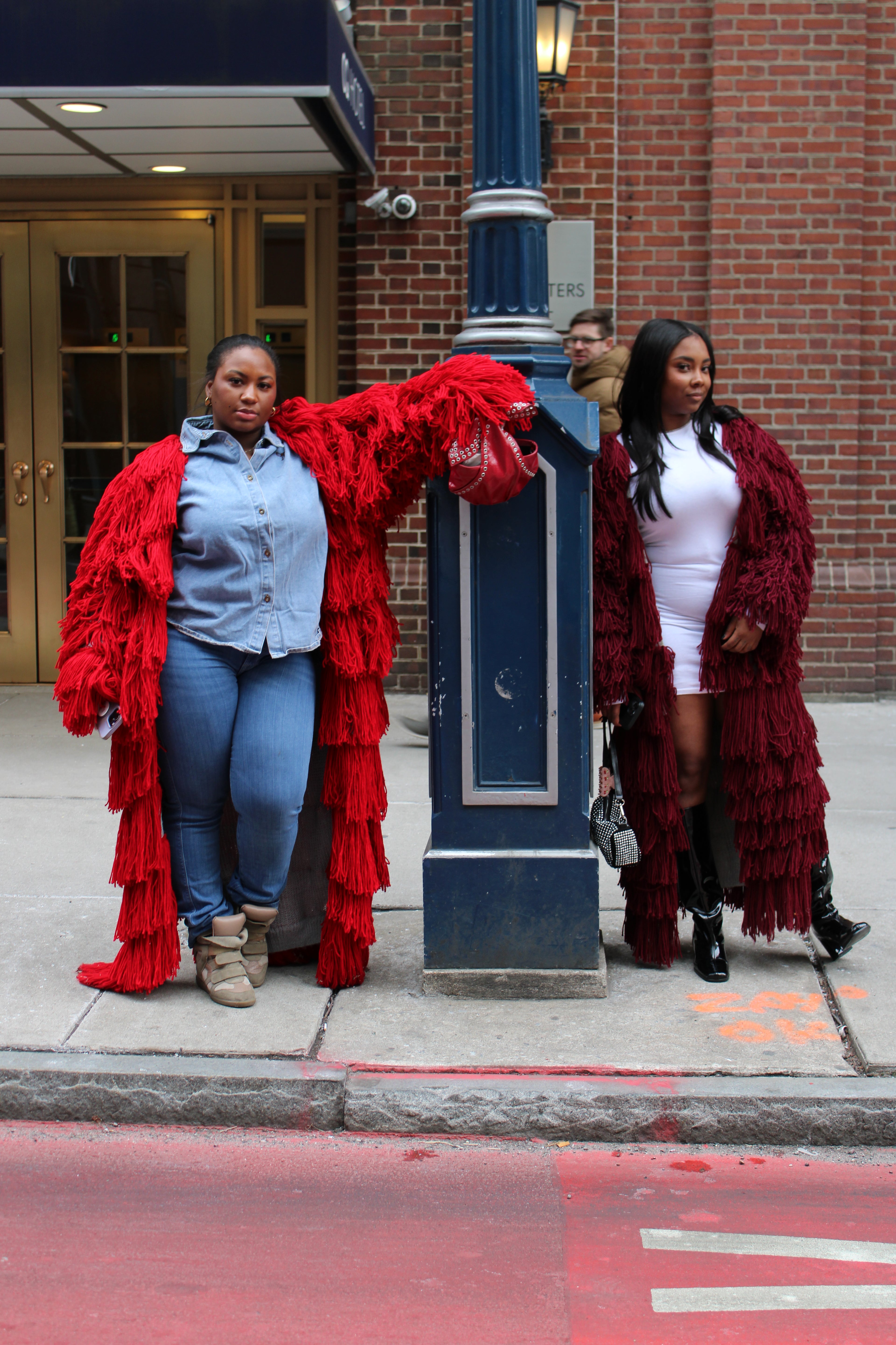 Wine Full Fringed Fringed Sweater