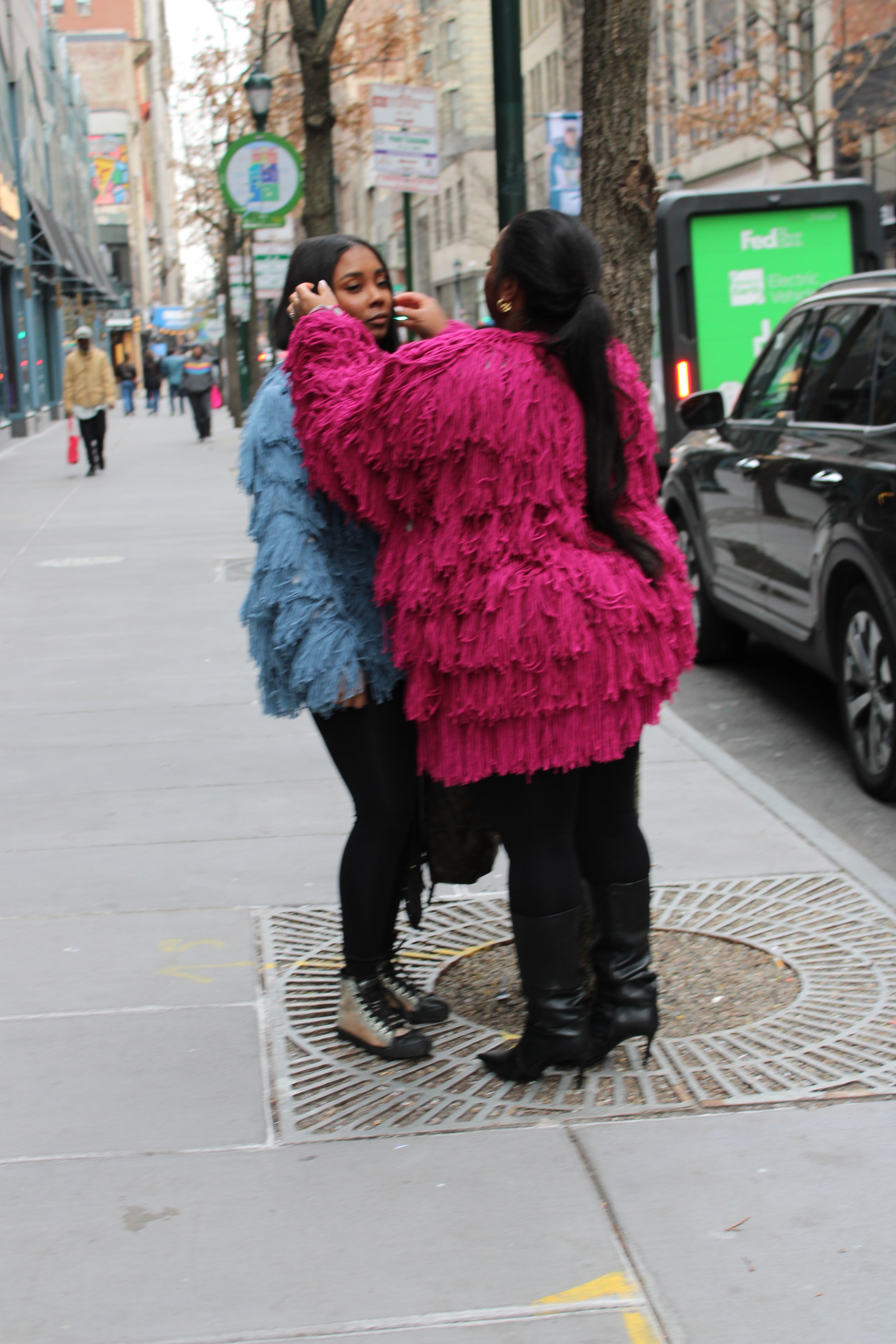 Plum Half Full Fringe Sweater