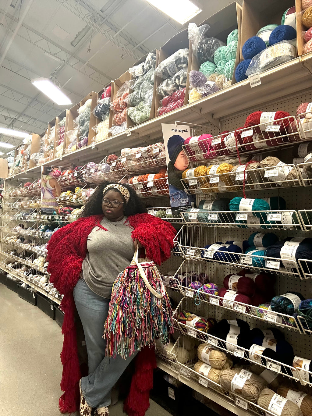 Fringed Scrap Tote Bag