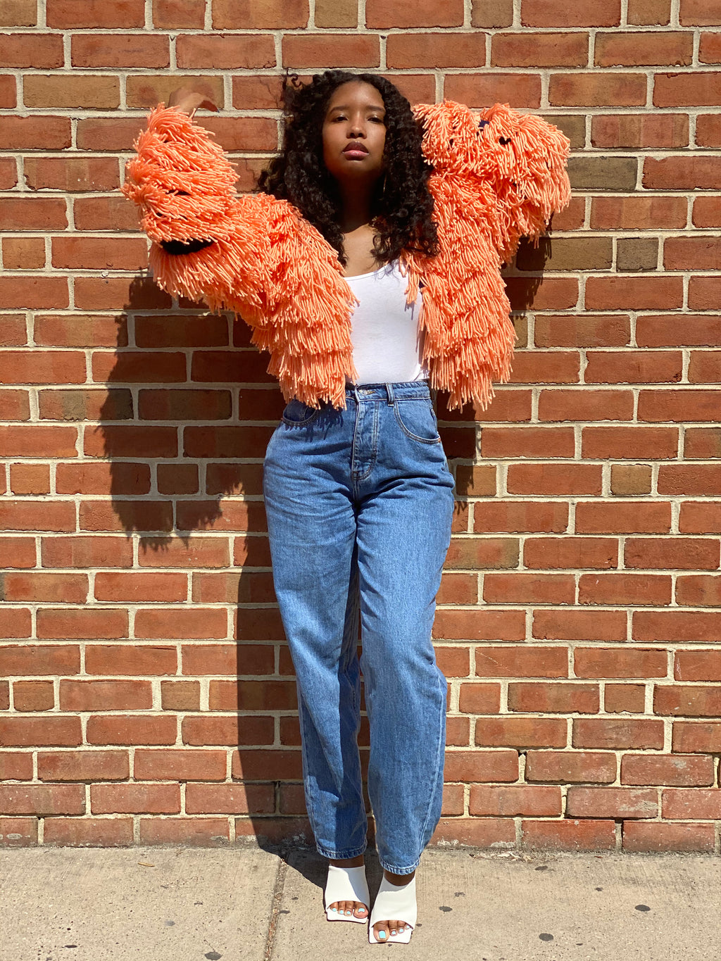 Coral Cropped Fringe