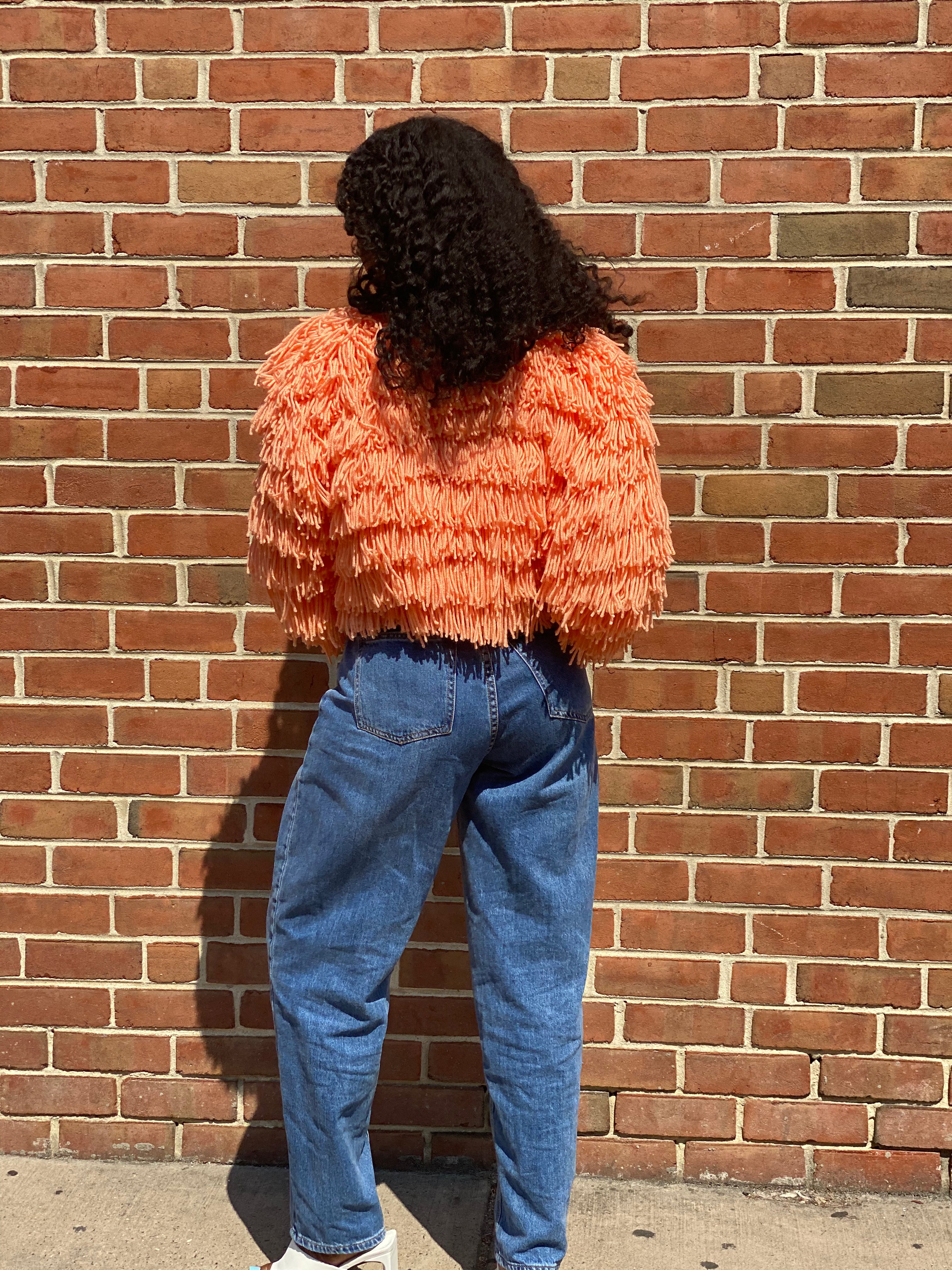 Coral Cropped Fringe