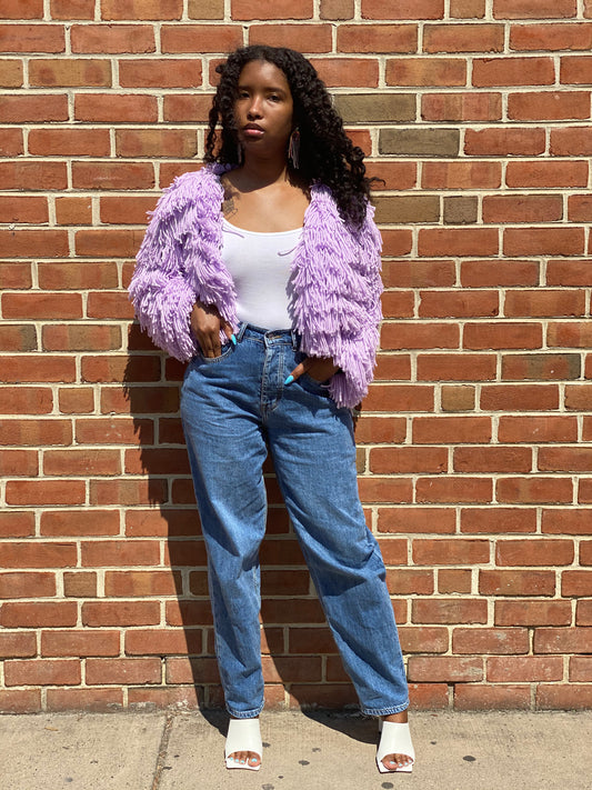 Purple Cropped Fringe