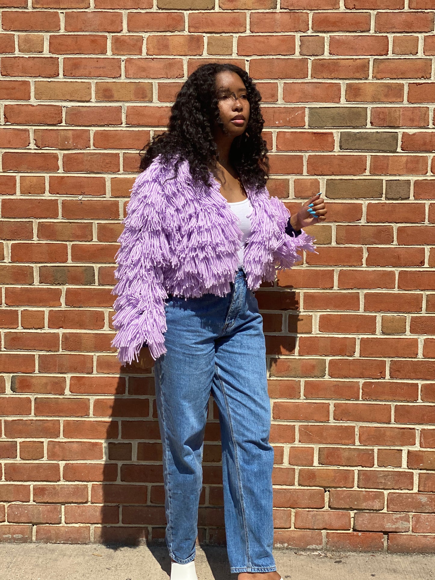 Purple Cropped Fringe