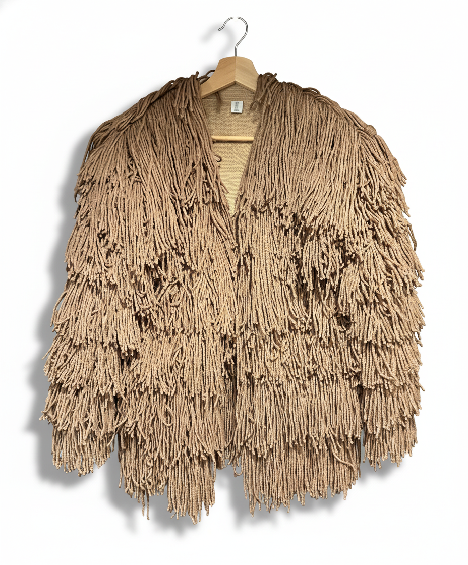 Nude Half Full Fringe Sweater